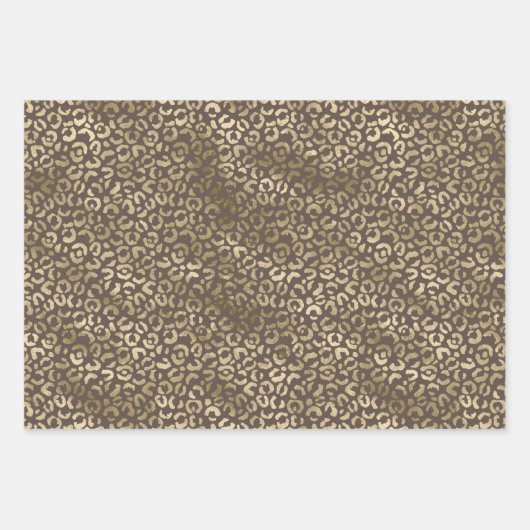 Chocolade Brown Sparkle Stippen Leopard  Inpakpapier Vel (Voorkant 2)
