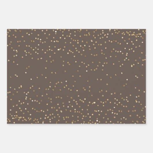 Chocolade Brown Sparkle Stippen Leopard  Inpakpapier Vel (Voorkant)