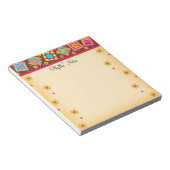 Chocolade Brown Yellow Patchwork Quilt Blocks Art Notitieblok (Schuin)