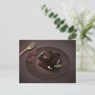 Chocolade Brownie Illustratie Aankondigingskaart