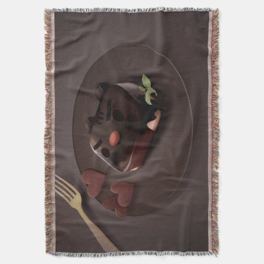 Chocolade Brownie Illustratie Deken (Voorkant Verticaal)