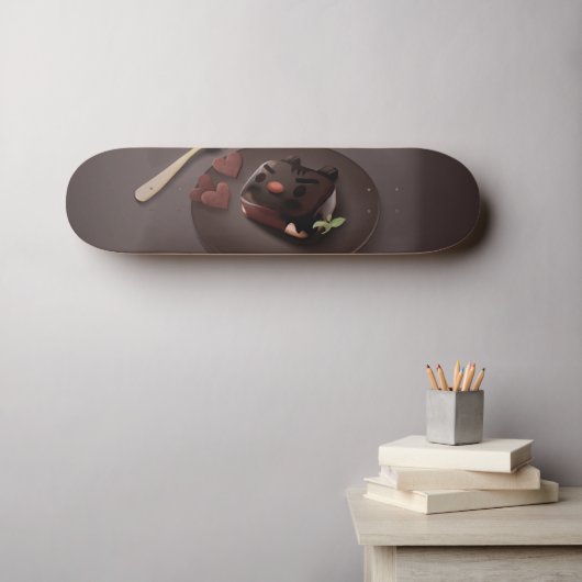 Chocolade Brownie Illustratie Persoonlijk Skateboard (Muurkunst (Horizontaal))