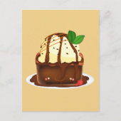 Chocolade brownie met vanille ijs briefkaart (Voorkant)