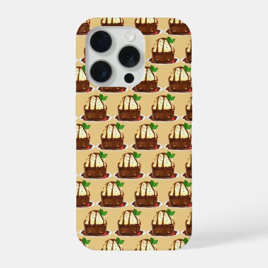 Chocolade Brownie Met Vanille Ijs iPhone Hoesje (Achterkant)