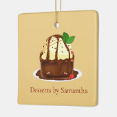 Chocolade Brownie Met Vanille Ijs Keramisch Ornament (Links)