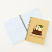 Chocolade brownie met vanille ijs notitieboek (Binnen)