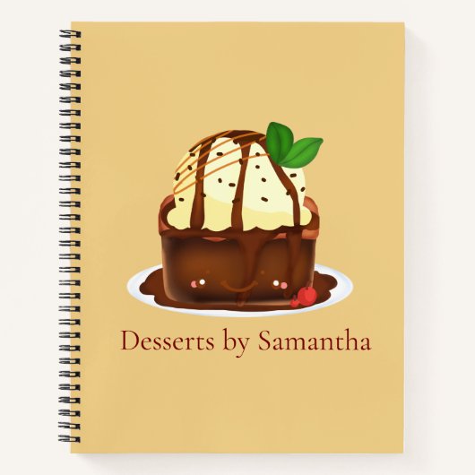Chocolade brownie met vanille ijs notitieboek (Voorkant)