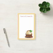 Chocolade brownie met vanille ijs post-it® notes (Kantoor)