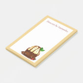 Chocolade brownie met vanille ijs post-it® notes (Schuin)