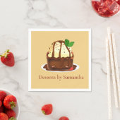 Chocolade brownie met vanille ijs servet (Insitu)