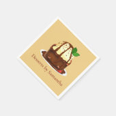 Chocolade brownie met vanille ijs servet (Hoek)