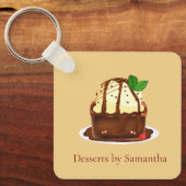 Chocolade brownie met vanille ijs sleutelhanger (Voorkant)