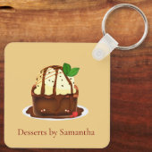 Chocolade brownie met vanille ijs sleutelhanger (Achterkant)