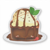 Chocolade brownie met vanille ijs sticker (Voorkant)