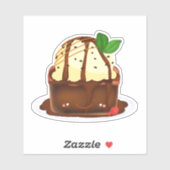 Chocolade brownie met vanille ijs sticker (Vel)
