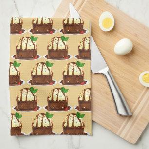 Chocolade brownie met vanille ijs theedoek