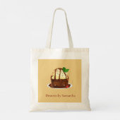 Chocolade brownie met vanille ijs tote bag (Achterkant)