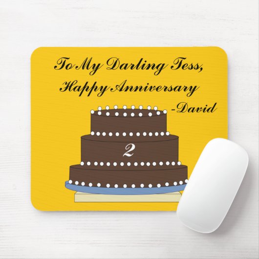 Chocolade bruiloft Jubileum taart Muismat (Met muis)