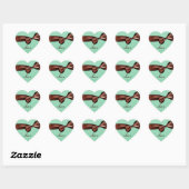 Chocolade bruiloft strik GROEN Damast hart Sticker (Vel)
