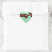 Chocolade bruiloft strik GROEN Damast hart Sticker (Tas)