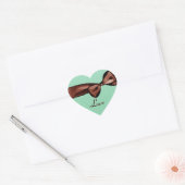 Chocolade bruiloft strik GROEN Damast hart Sticker (Envelop)