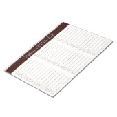 Chocolade Bruin 8.5x11 Drie Kolommen Checklist Notitieblok (Schuin)