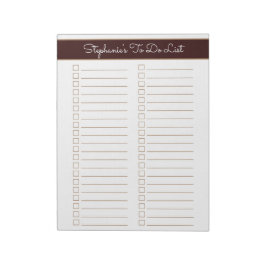Chocolade Bruin 8.5x11 Twee Kolommen Checklist Notitieblok
