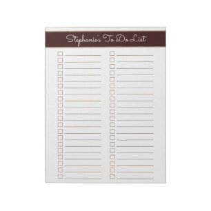 Chocolade Bruin 8.5x11 Twee Kolommen Checklist Notitieblok