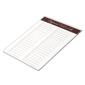 Chocolade Bruin 8.5x11 Twee Kolommen Checklist Notitieblok (Schuin)