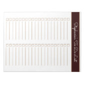 Chocolade Bruin 8.5x11 Twee Kolommen Checklist Notitieblok (Voorkant)