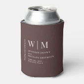 Chocolade Bruin Beige Formeel Modern Trouwfeest Blikjeskoeler (Blikje Voorkant)