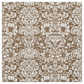 Chocolade Bruin Bloemen Damask Stof (Swatch)