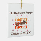 Chocolade Bruin Boho Vrolijk & Heldere Kerst Keramisch Ornament (Rechts)