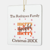 Chocolade Bruin Boho Vrolijk & Heldere Kerst Keramisch Ornament (Links)