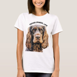 CHOCOLADE BRUIN COCKER SPANIEL HONDENGEZICHT T-SHIRT