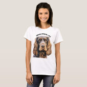 CHOCOLADE BRUIN COCKER SPANIEL HONDENGEZICHT T-SHIRT (Voorkant volledig)
