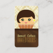 Chocolade Bruin Cupcake Karakter Bakkerij Visitekaartje (Voorkant)