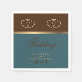 Chocolade bruin en donker Blauwgroen Servet