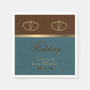 Chocolade bruin en donker Blauwgroen Servet