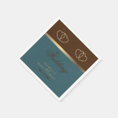 Chocolade bruin en donker Blauwgroen Servet (Hoek)