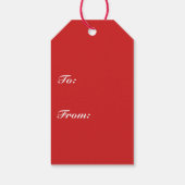 Chocolade bruin en robijnrood kerstornamenten cadeaulabel (Achterkant)