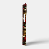 Chocolade bruin en robijnrood kerstornamenten Case-Mate iPhone case (Achterkant / Rechts)