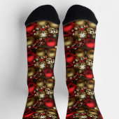 Chocolade bruin en robijnrood kerstornamenten sokken (Top)