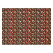 Chocolade bruin en robijnrood kerstornamenten tafelkleed (Voorkant (Horizontaal))