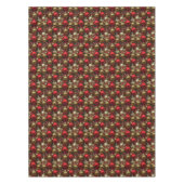 Chocolade bruin en robijnrood kerstornamenten tafelkleed (Voorkant)