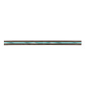 Chocolade Bruin en Turquoise Stripe ID593 Satijnen Lint (Voorkant)
