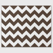 Chocolade Bruin en Wit Chevron Cadeaupapier (Vlak)