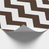 Chocolade Bruin en Wit Chevron Cadeaupapier (Hoek)