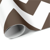 Chocolade Bruin en Wit Chevron Cadeaupapier (Rol Hoek)