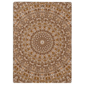 Chocolade Bruin en Wit Mandala Patroon Klembord (Achterkant)